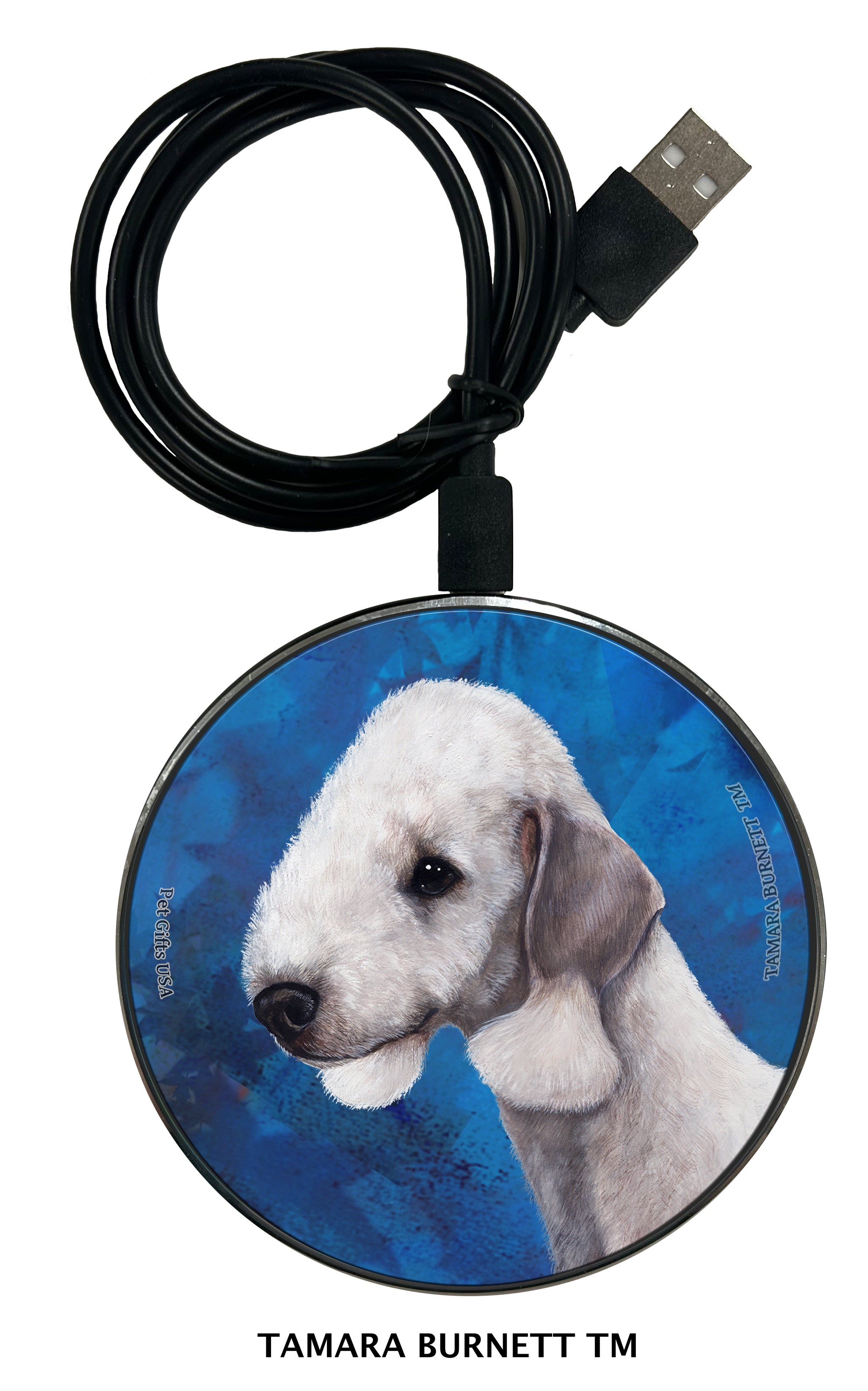 An image of product 29569 - Bedlington Terrier Blue - Zoomies Phone Charger